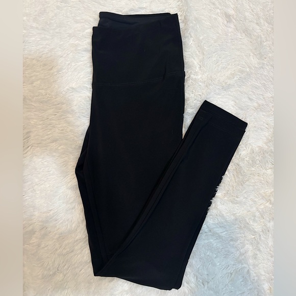 Joseph Ribkoff Knee Slits Cut Out Black Leggings Women’s Size 6 - Picture 1 of 5